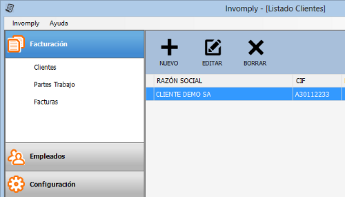 invomply, screenshot, factura, simple