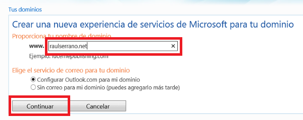 como tener amigos por correo electronico con dominio propio en outlook