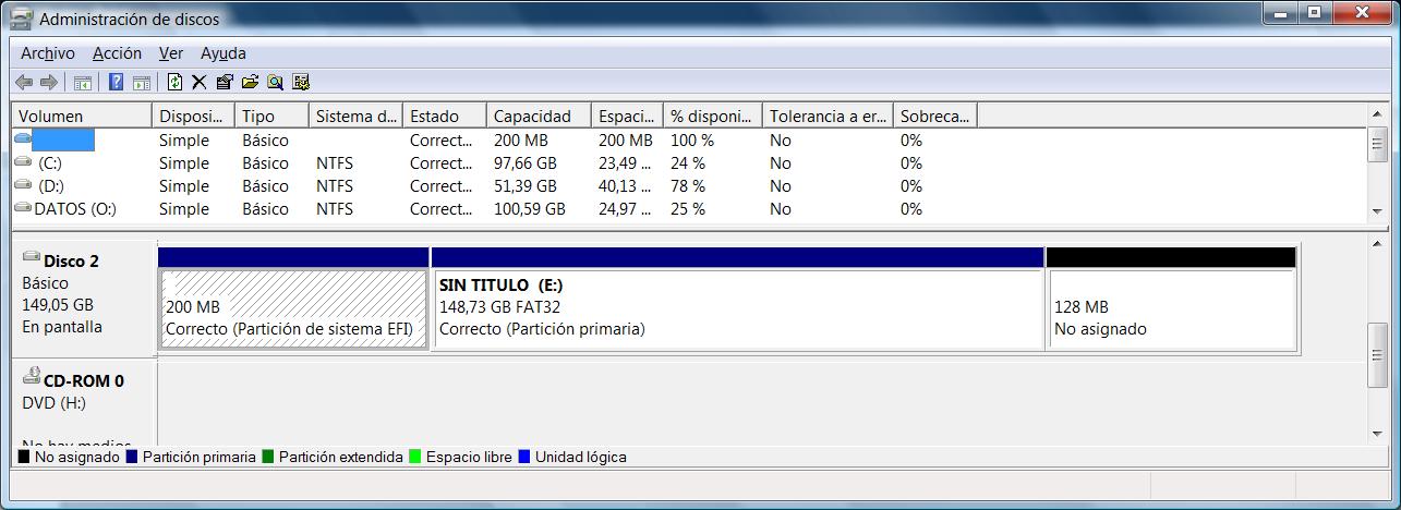 Formatear Particion De Vista