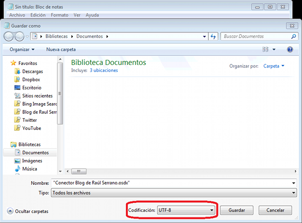Guardar en UTF8